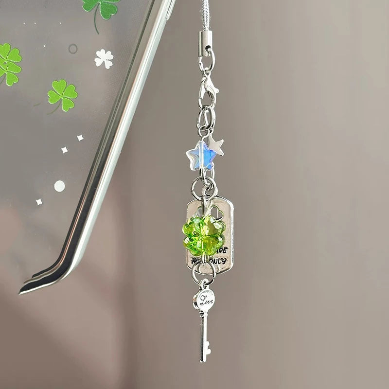 Transparent Keychain Cute Wind Chime Pendant Keyring Mobile Phone Lanyard Kawaii Bag Decorative Accessories Home Decorations Oasis Select A4
