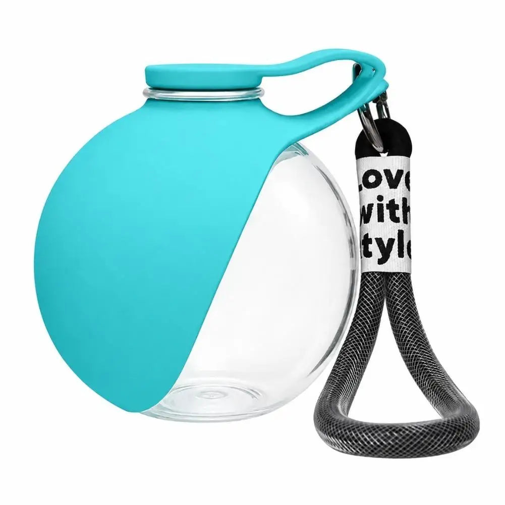 2 in 1 Portable Dog Water Bottle Built In Collapsible Silicone Bowl Leak-Proof Dog Drinker Water Feeder for Outdoor Walking Oasis Select Blue