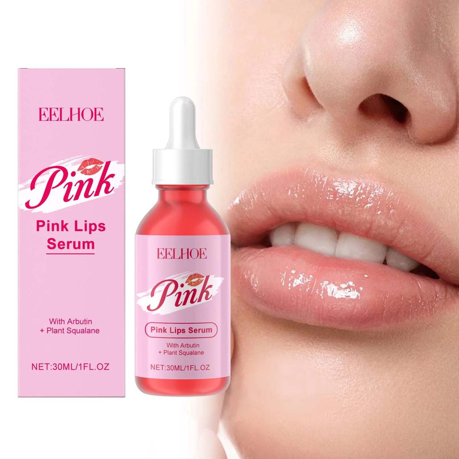 Eelhoe Pink Lip Serum – Plumping, Brightening & Moisturizing Lip Brightening Serum Oasis Select