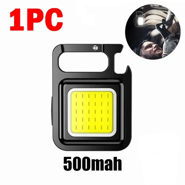KDULIT LED Portable Keychain Flashlight Outdoor COB Work Light Emergency Lighting with Window Hammer Bottle Opener Lamp Camping Oasis Select Package D