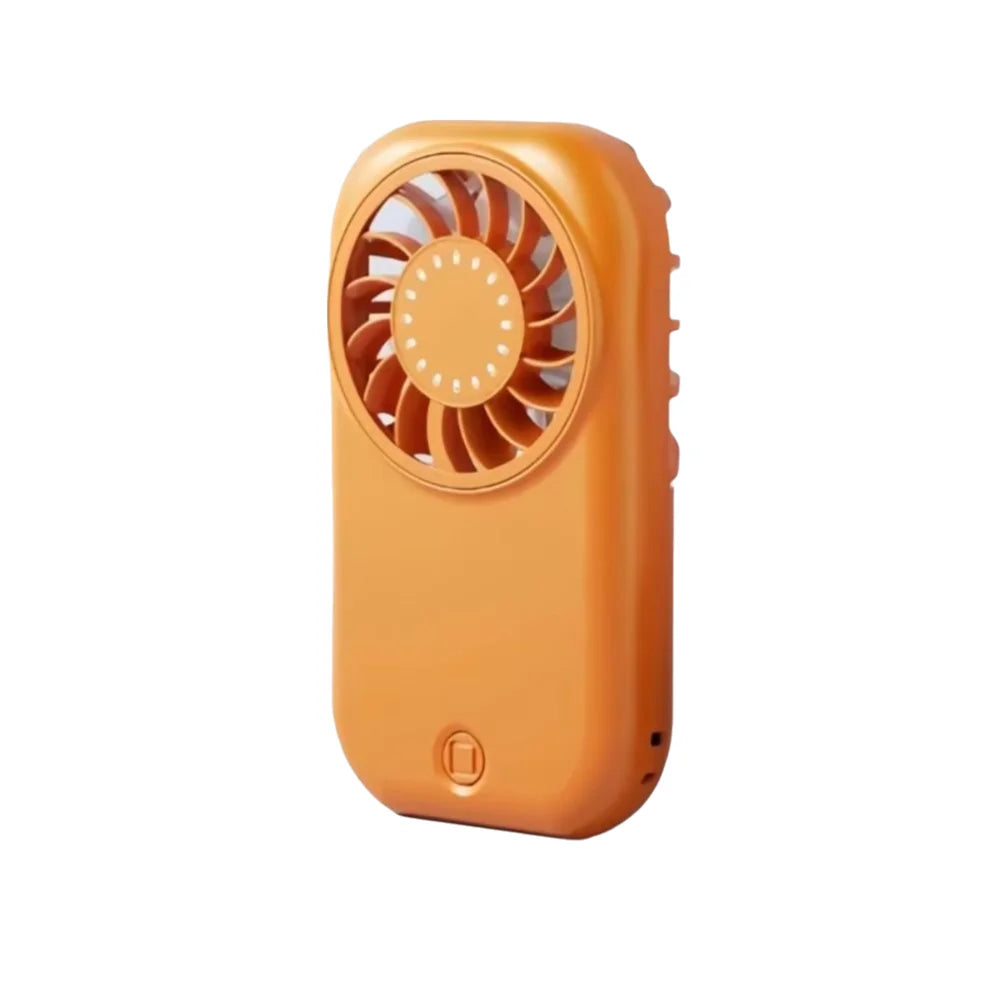 5-Speed Wind Portable Handheld Fan Ultra-Thin Design Ultra-Quiet Operation Mini Handheld Fan 1200mAh Battery Slim Folding Oasis Select Orange