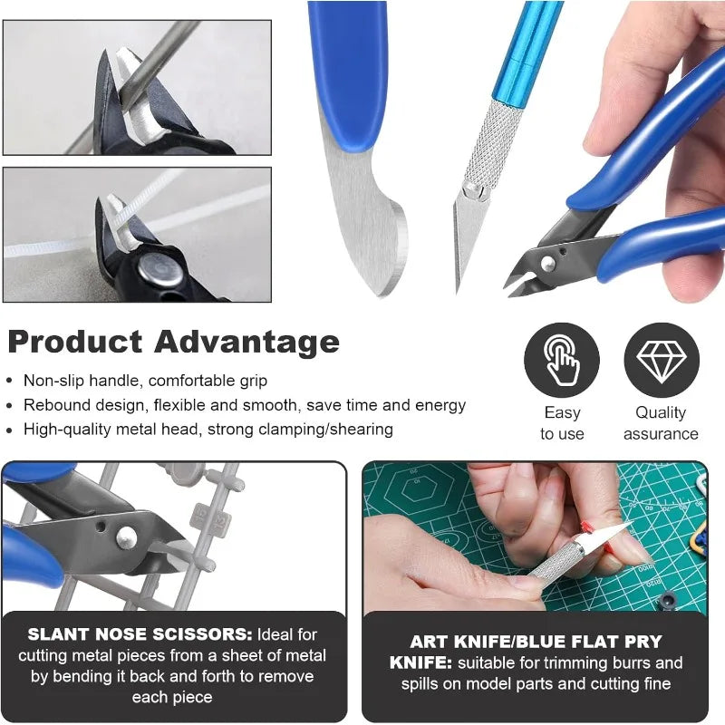 Model Making Basic Tools Handmade Model Car Hobby Building Repair and Assembly Tools Starter Kit for DIY Craft Projects Oasis Select