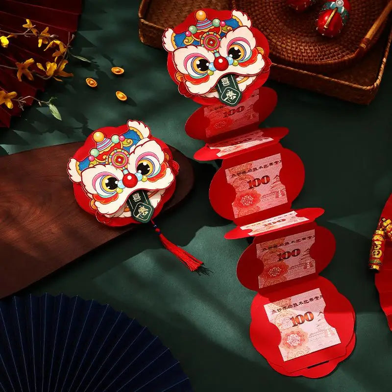 1Pcs Chinese Traditional Lucky Red Money Pouch 2026 Horse Year Cartoon Hongbag New Year Red Envelope New Year Gifts Oasis Select A6