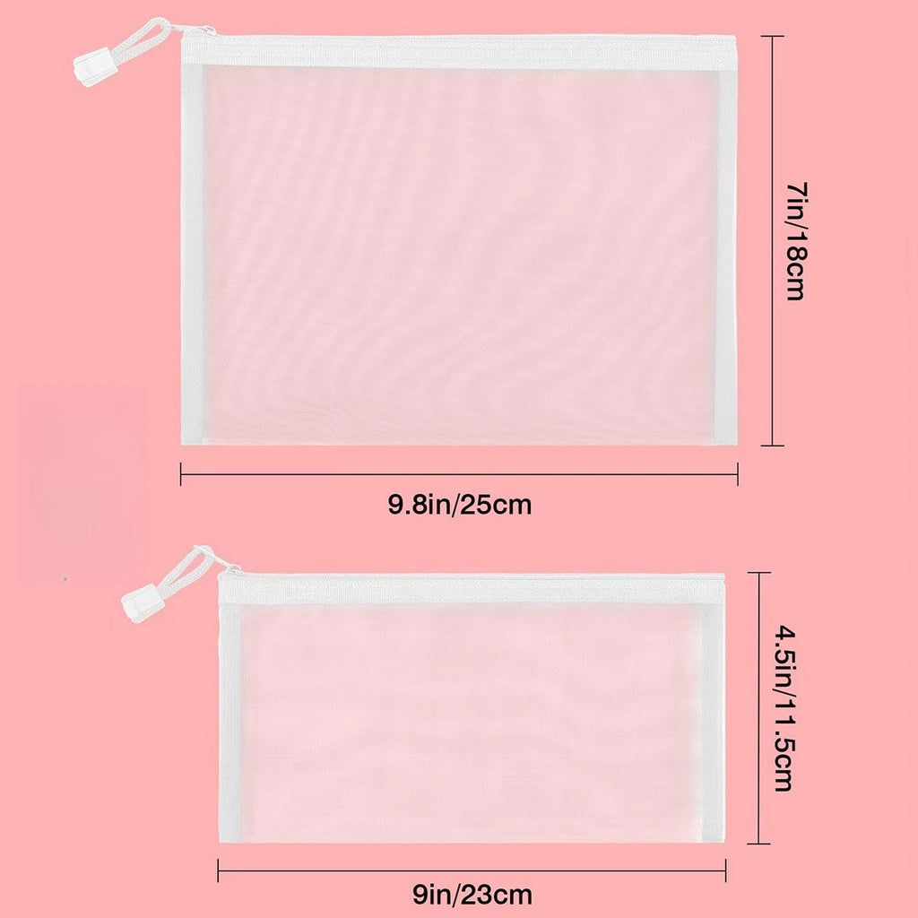 6/12 PCS Mesh Zipper Pouch Bags Durable Nylon Small Zipper Pouch for Travel Makeup Cables Purse Organizer Insert for Toiletries Oasis Select