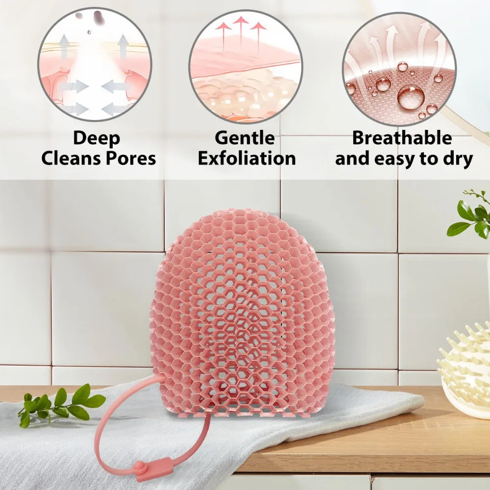 Reusable Easy Clean Honeycomb Exfoliating Shower Finger Caps Body Scrub Cleansing Bath Mitt Breathable Odorless Skin Care Tool Oasis Select