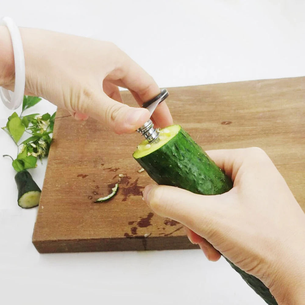 Stainless Steel Spiral Vegetable Cutter | Manual Veggie Slicer