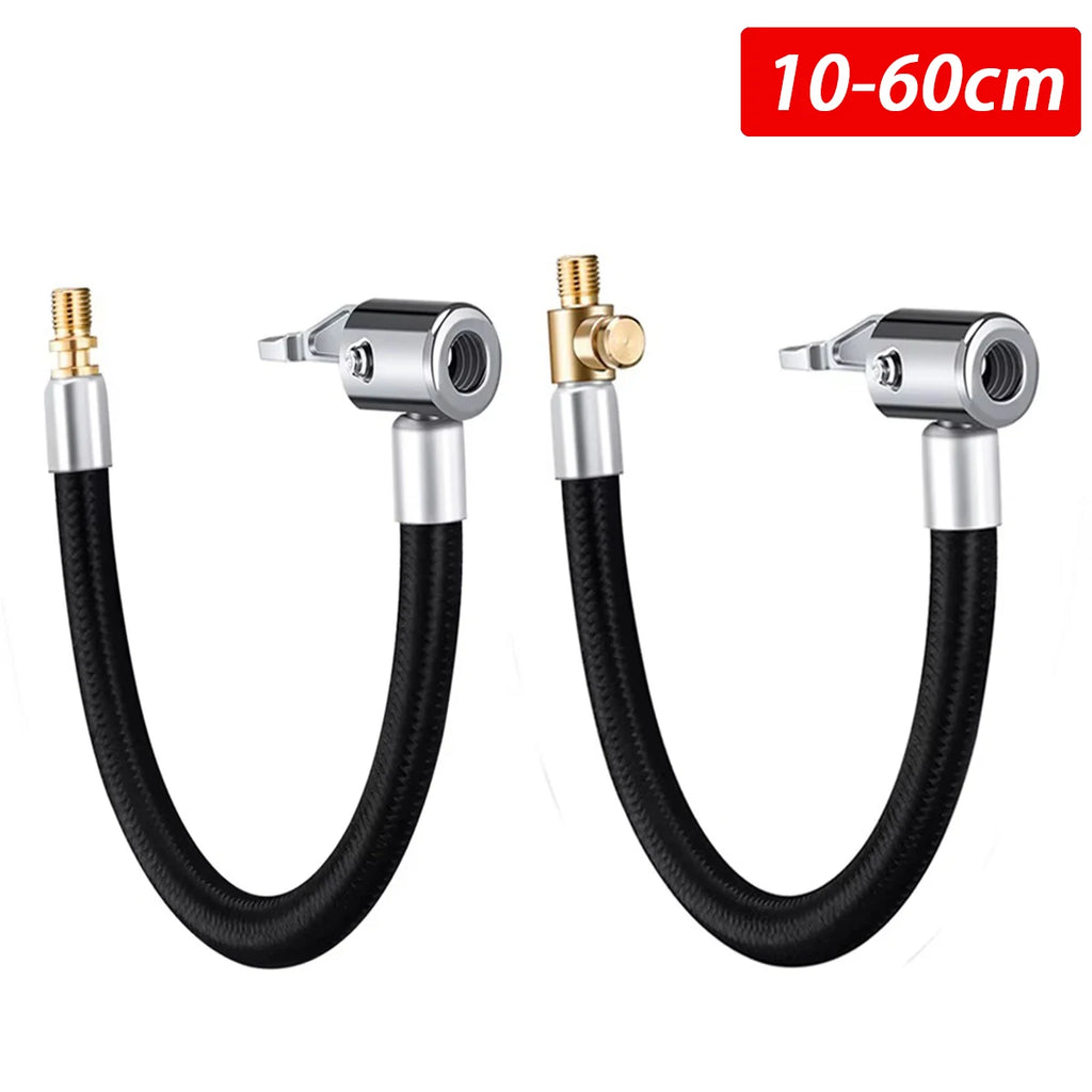 10 20 40 60cm Car Tire Inflator Hose Inflatable Air Pump Extension Tube Adapter Twist Tyre Connection Locking Air Chuck Oasis Select