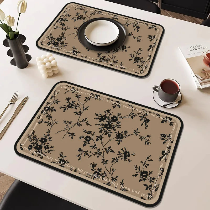 French Waterproof Leather Placemat Grease-proof Washless Placemat Dishes Scalder-proof Thermal Insulation Mat Western Placemat Oasis Select N2 30 x 50cm
