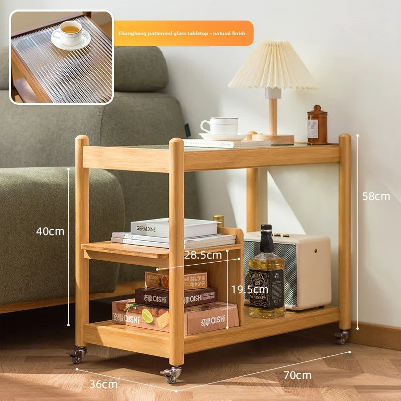Sofa side few household mobile coffee table bedroom balcony mini table bedside shelf modern simple small apartment Oasis Select Primary Changhong