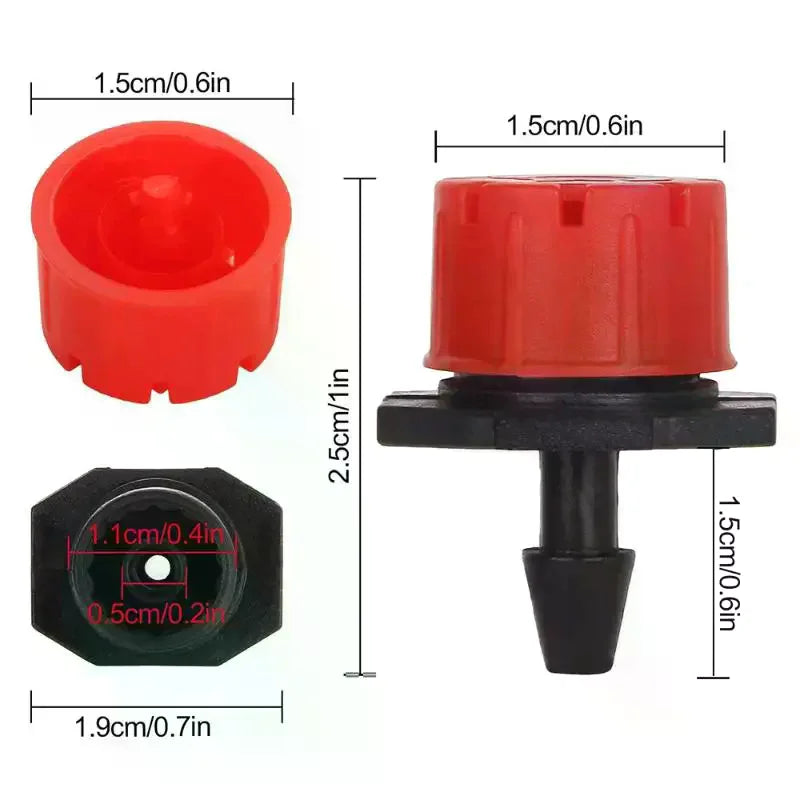 50/100pcs Adjustable Water Sprinkler Thread Connection Spray Nozzle Garden Irrigation Micro Flow Dripper Oasis Select