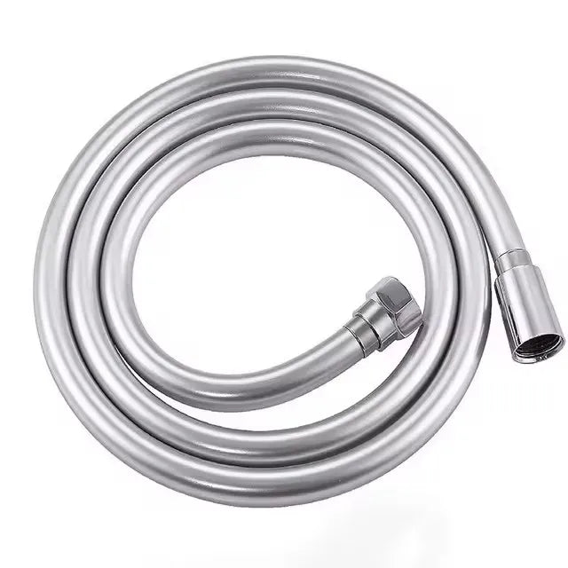 1.5/2/3M Black PVC Flexible Shower Hose Long Bathroom Shower Water Hose Extension Plumbing Pipe Pulling Tube Bath Accessories Oasis Select Sliver 200cm