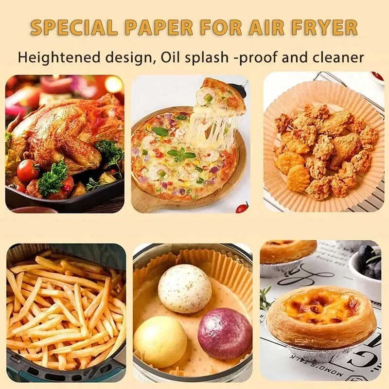 50/100pcs Square Airfryer Papers Non-Stick Disposable Paper Large Air Fryer Disposable Food Householdr Kitchen Oil Absorbing Oasis Select