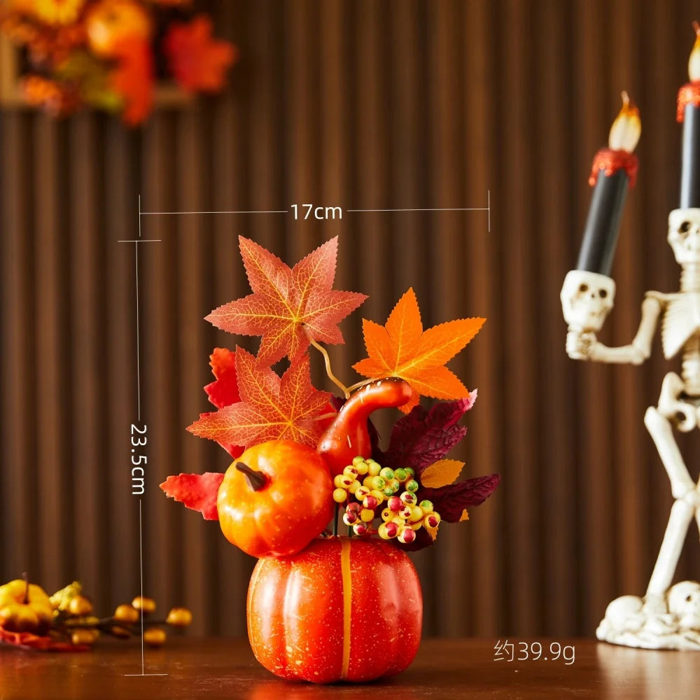 1pc Halloween decorations Pumpkin ornaments Artificial pumpkin maple leavesAutumn Party Harvest Festival Autumn home décor props Oasis Select Style 6