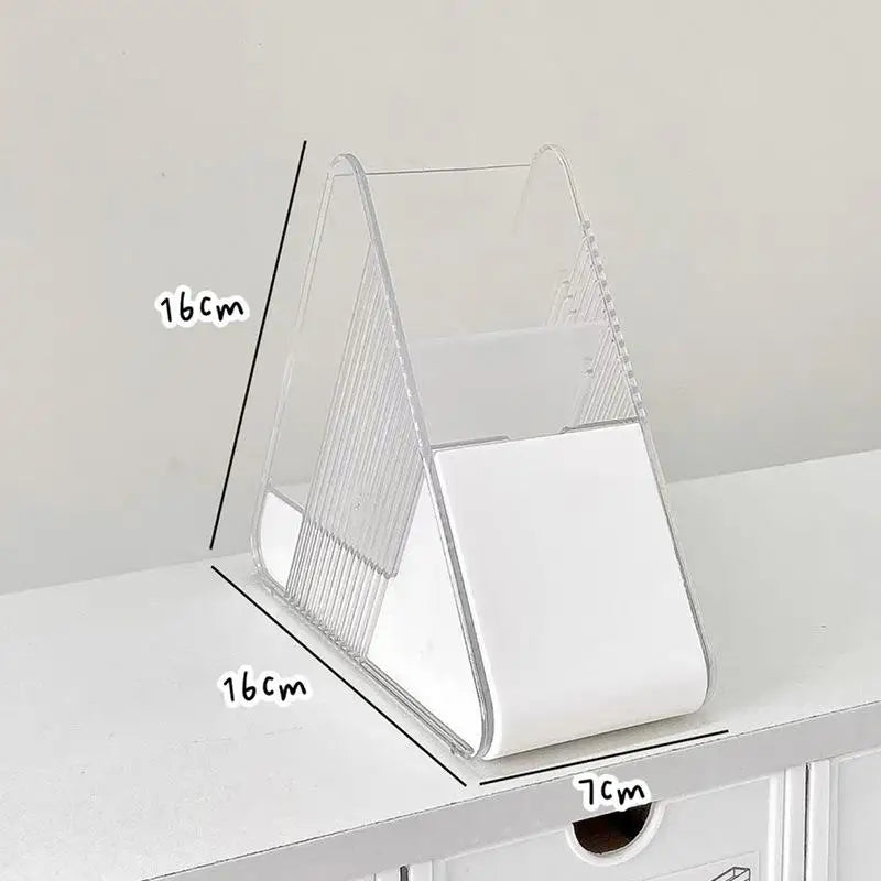 Plastic Slanted Pen Holder Multi Compartments Clear Slots Heavy Duty Desktop Organizer for Home Office School Supplies Storage Oasis Select B