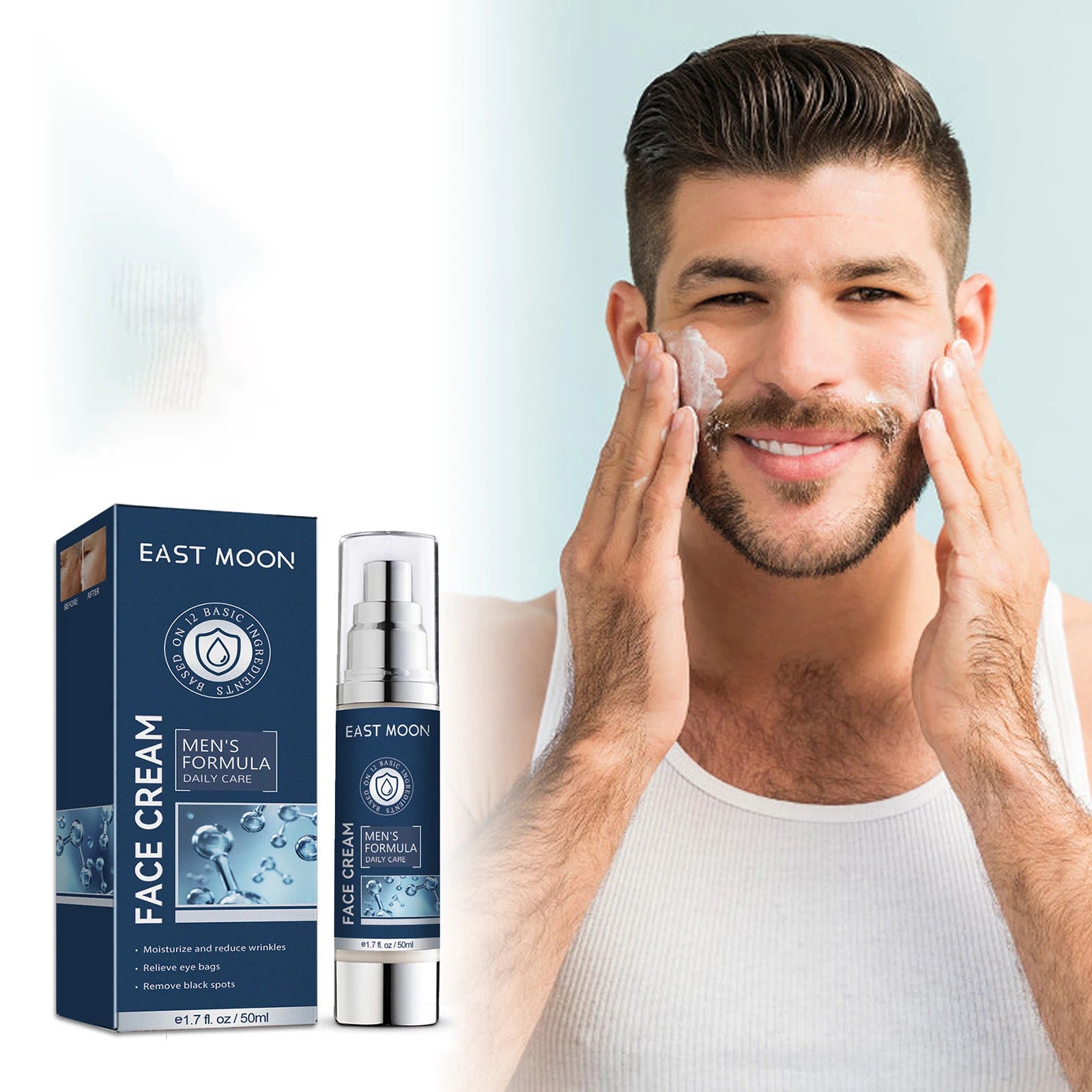 East Moon 6-in-1 Men's Face Cream | Collagen Anti-Aging Men's Face Cream Oasis Select