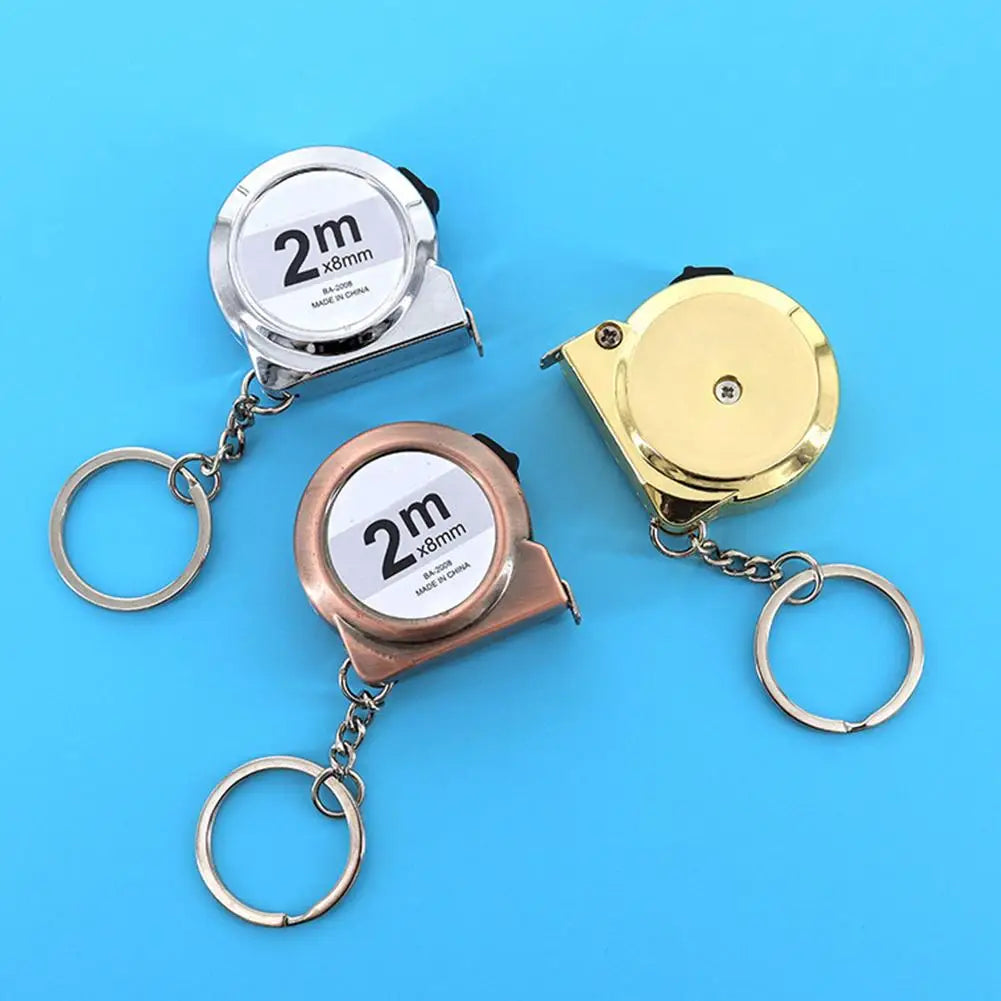 Snail Mini Tape Measure Keychain – 2M Dual-Scale Steel Ruler
