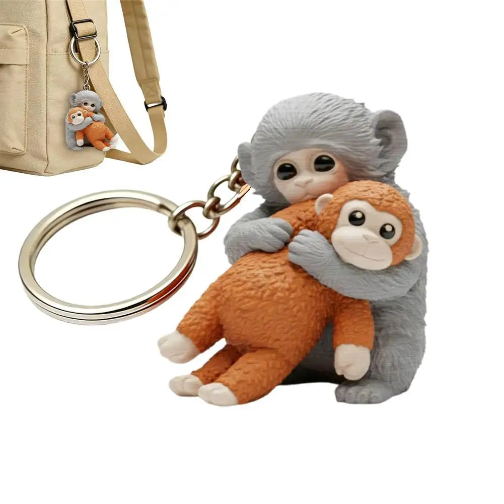 Cute Monkey Keychain Charm – Backpack, Keys & Car Gift