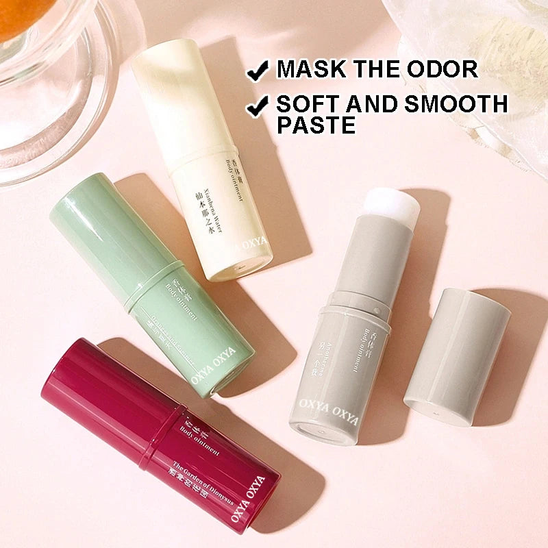 4pcs Portable Body Balm, with 4 Different Fragrances Including Sandalwood, Jasmine, Lavender, Etc., Lasting for 24 Hours Oasis Select