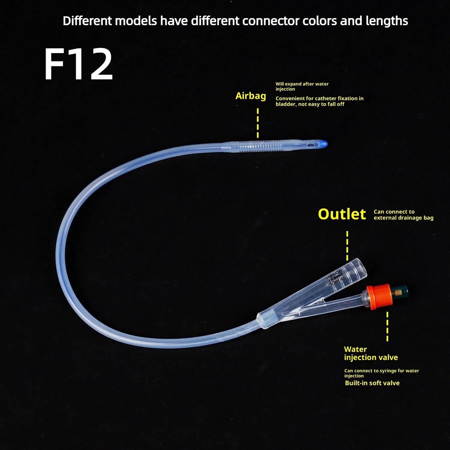 1 Piece 2 Way 3 Way Urinary Disposable Silicone Foley Catheter Flushing Tube Teaching Consumables Oasis Select A4