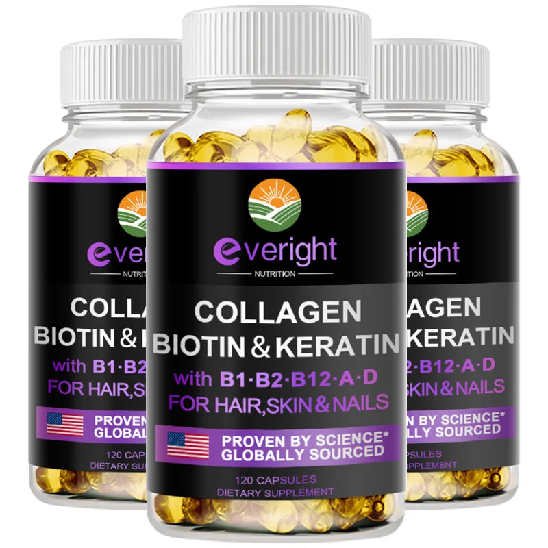 Biotin Collagen Keratin Hair Growth Supplement – Skin & Nails