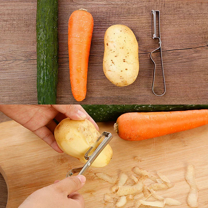 Multi-functional Stainless Steel Peeler with Enhanced Handle Easy to Clean Vegetable And Fruit Peeler for Kitchen Oasis Select