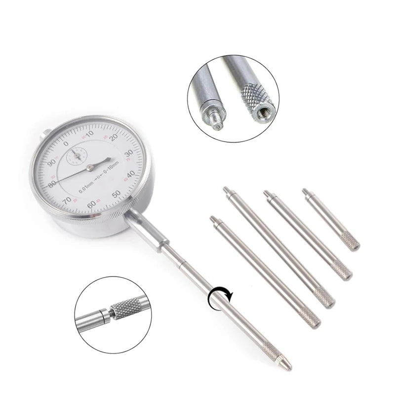 6Pcs Dial Indicator Extension Stem Rod Set M2.5 Thread,10-100Mm Extend Rod,Measurement For Dial & Digital Indicators Oasis Select