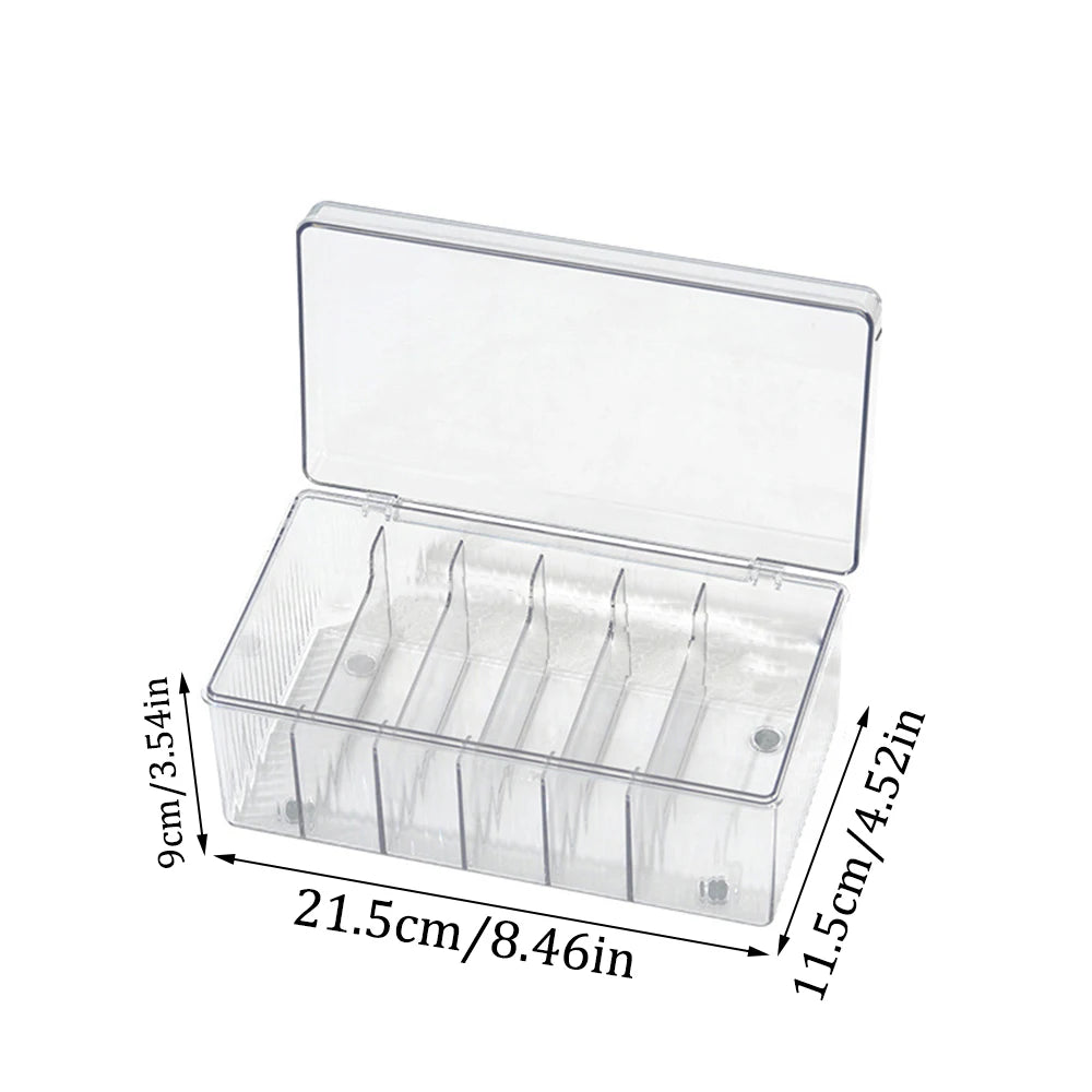 Acrylic Multi-Grid Makeup & Nail Tool Desktop Organizer Box