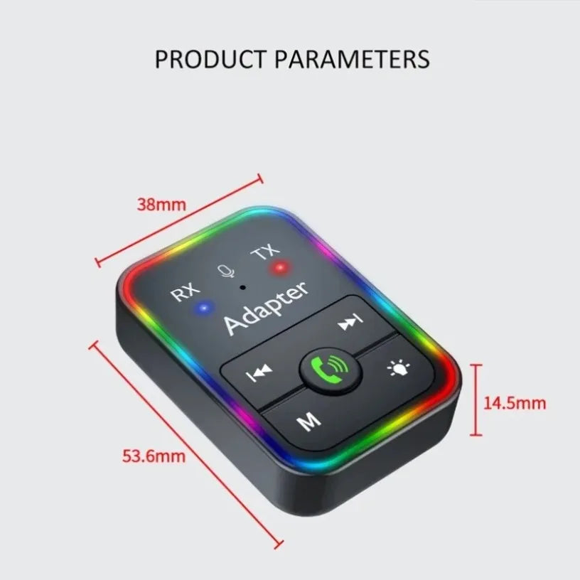 For Car Music Audio Headphone Receiver Handsfree Wireless Bluetooth 5.3 Receiver Transmitter Adapter 2 in 1 3.5mm AUX Jack Oasis Select