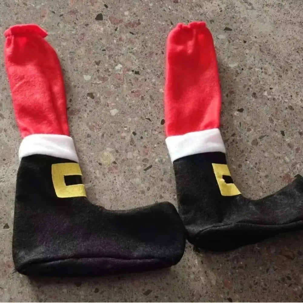 4PCS Anti Slip Christmas Table Chair Leg Cover Santa Claus Boots Covers Happy New Year Furniture Leg Pad Merry Christmas Decors Oasis Select
