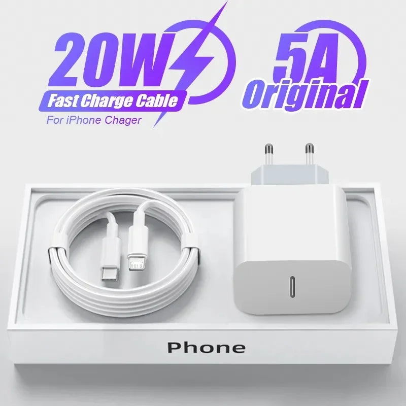 PD Charger 20W Fast Charging USB C Charger For iPhone 15 14 13 Pro Max Mini X XS Quick Charge Type C Phone Charger Power Adapter Oasis Select EU 2IN1