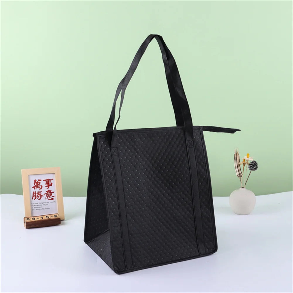 1PC Portable Lunch Cooler Beer Delivery Bag Folding Insulation Picnic Ice Pack Food Tote Thermal Bag Drink Carrier Insulated Bag Oasis Select Black