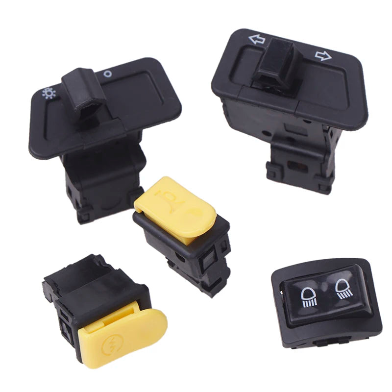 5Pcs/Set Motorcycle Button Switch Head Light Horn Dimmer Turn Singal Starter High Low Beam Electric Start Button For Moto Oasis Select