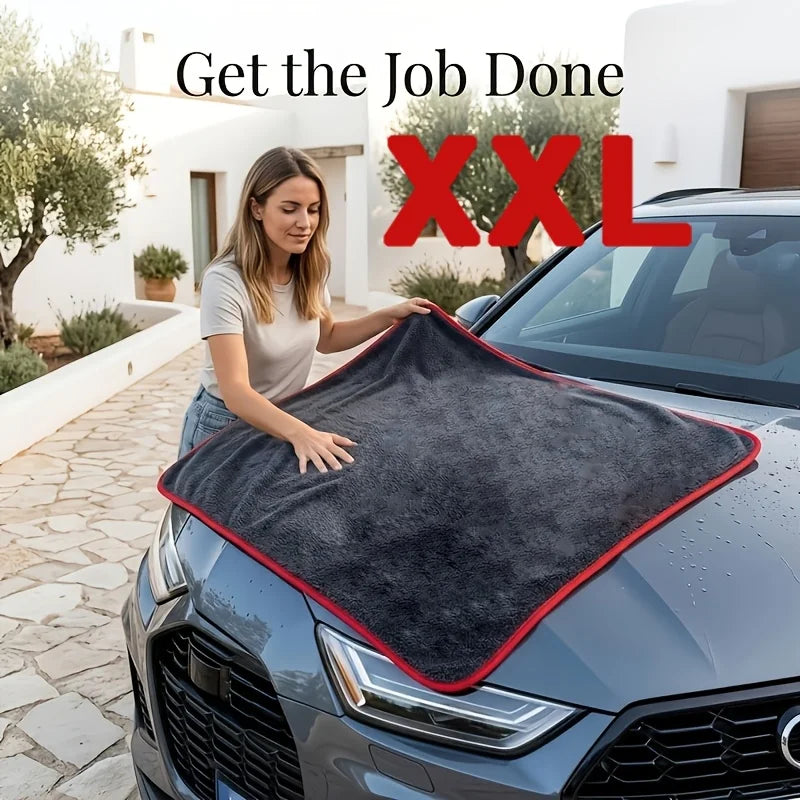 XXL Extra Large Microfiber Car Drying Towel with Twisted Ring Design - Super Absorbent Thickening Technology Suitable for Sedans Oasis Select
