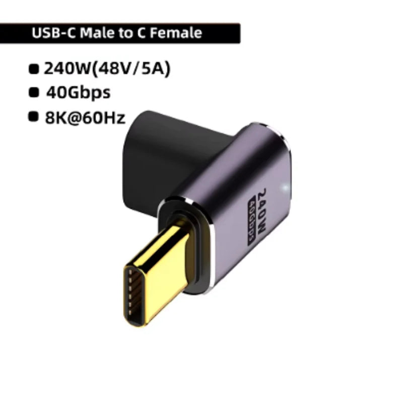 PD 240W 5A USB4.0 40Gbps Thunderbolt3 OTG Adapter 8K @ 60Hz type c USB C to Type-C 48V@5A Fast Charging Converter Data Adapter Oasis Select F