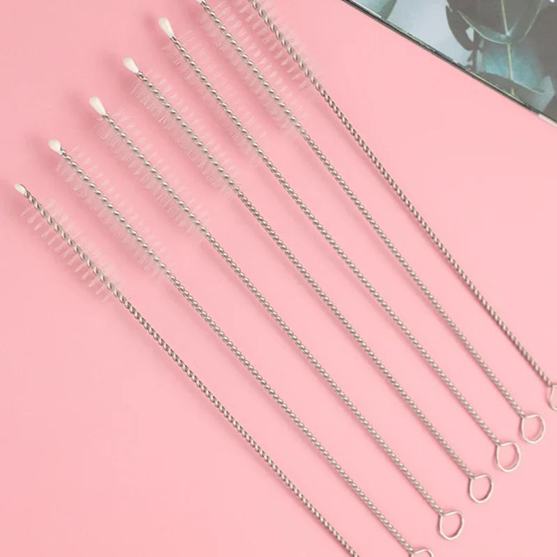 5/10PCs stainless soft hair suction glass tube cleaner brushes tools fish tank straw bottle cleaning brush long straw brush Oasis Select 5PCS 17.5cm Length