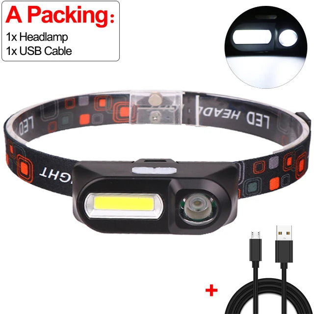 POCKETMAN COB LED Headlamp 300LM USB Rechargeable IPX4