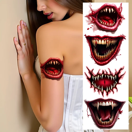 12-Pack Halloween Temporary Tattoos – 3D Waterproof Body Stickers Temporary Tattoo Stickers Oasis Select