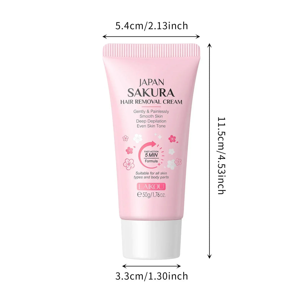 LAIKOU Sakura Hair Removal Cream Fast Painless Hair Growth Inhibitor Arm Armpit Legs Intimate Areas for Men Woman 50g Oasis Select 50g