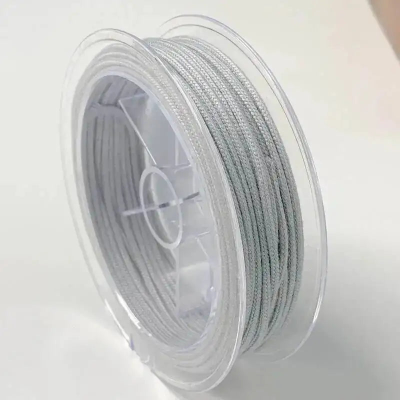 1.2/1.5/2.0MM Chinese Knotted Rope Bright Cord Braided Rope Bracelet Weaving Nylon Cord Diy JEWELRY Necklace Accessories Oasis Select Silver Gray 2.0mm