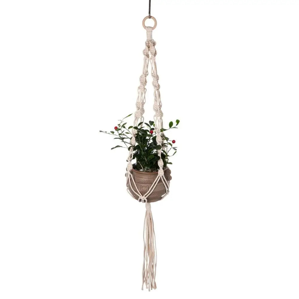 Tray Boho Cotton Rope Hanger Flower Pot Gardening Handmade Plant Hanger Creativity DIY Tassel Hanging Basket Home Oasis Select Style F
