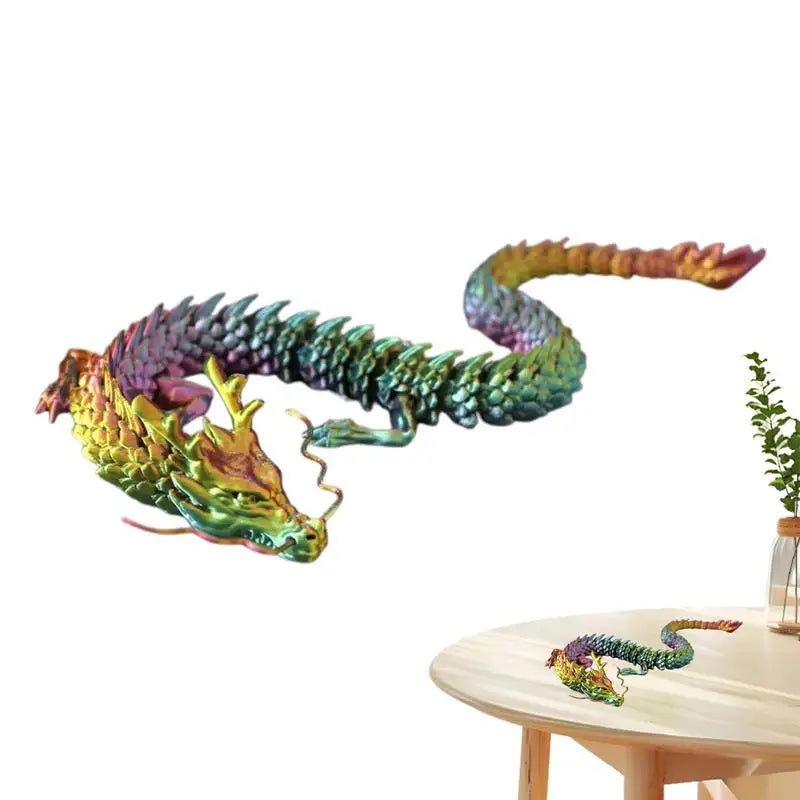 Articulated Dragon 3D Printed Flexible Joint 3D Printed Dragon Dragon Models 3D Printing Stuff Gradient Fantasy Animal Figurines Oasis Select