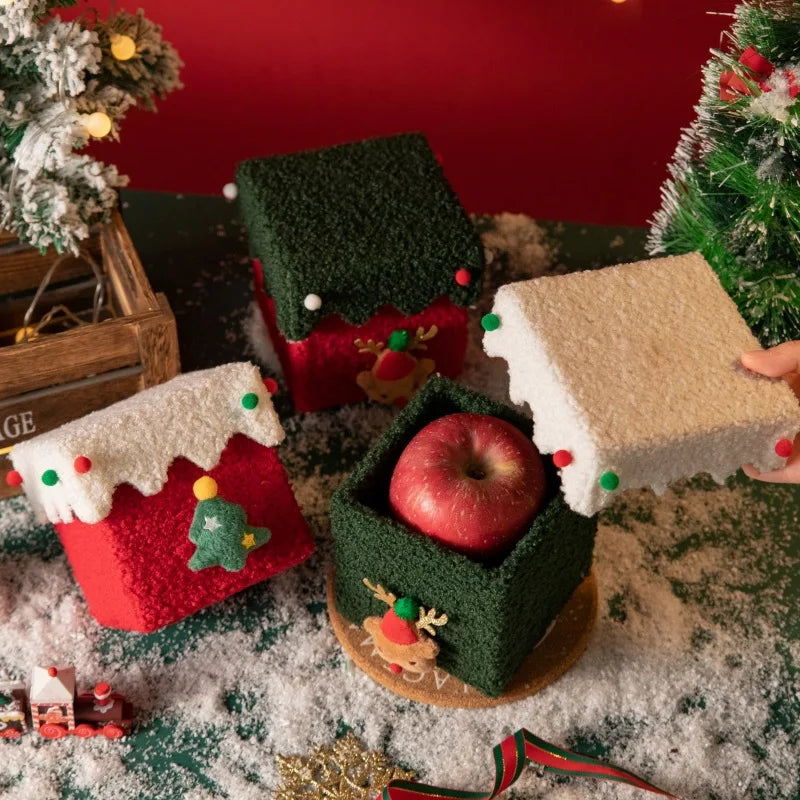 High-End Thickened Stiffened Christmas Box - Handmade DIY for Gifts, Christmas Eve Apple Storage & Festive Candy Packaging Oasis Select