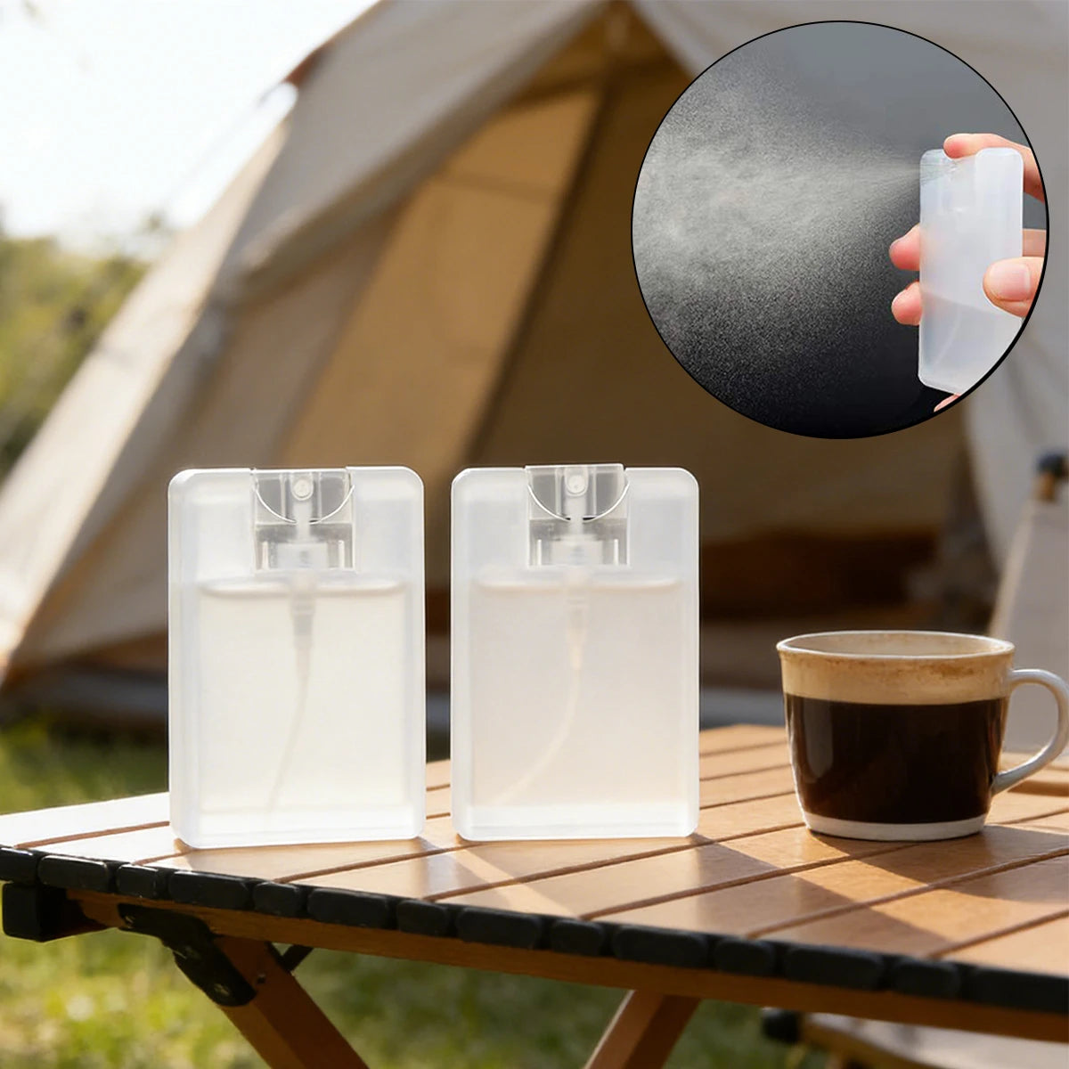 4/8 PCS Slim 20ml Spray Bottles Credit Card Size Refillable Mist Sprayers for Perfume Toner Insect Repellent Outdoor Travel Oasis Select