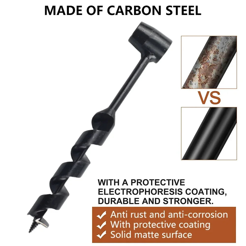 SLADE Manual Auger Drill – Carbon Steel Bushcraft Wood Tool Manual Auger Drill Oasis Select