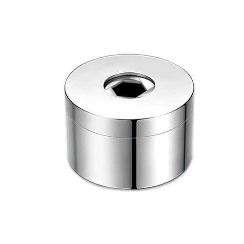 Stainless steel ashtray with cover European style creative personality trend home living room office anti fly ash ashtray Oasis Select Bright white