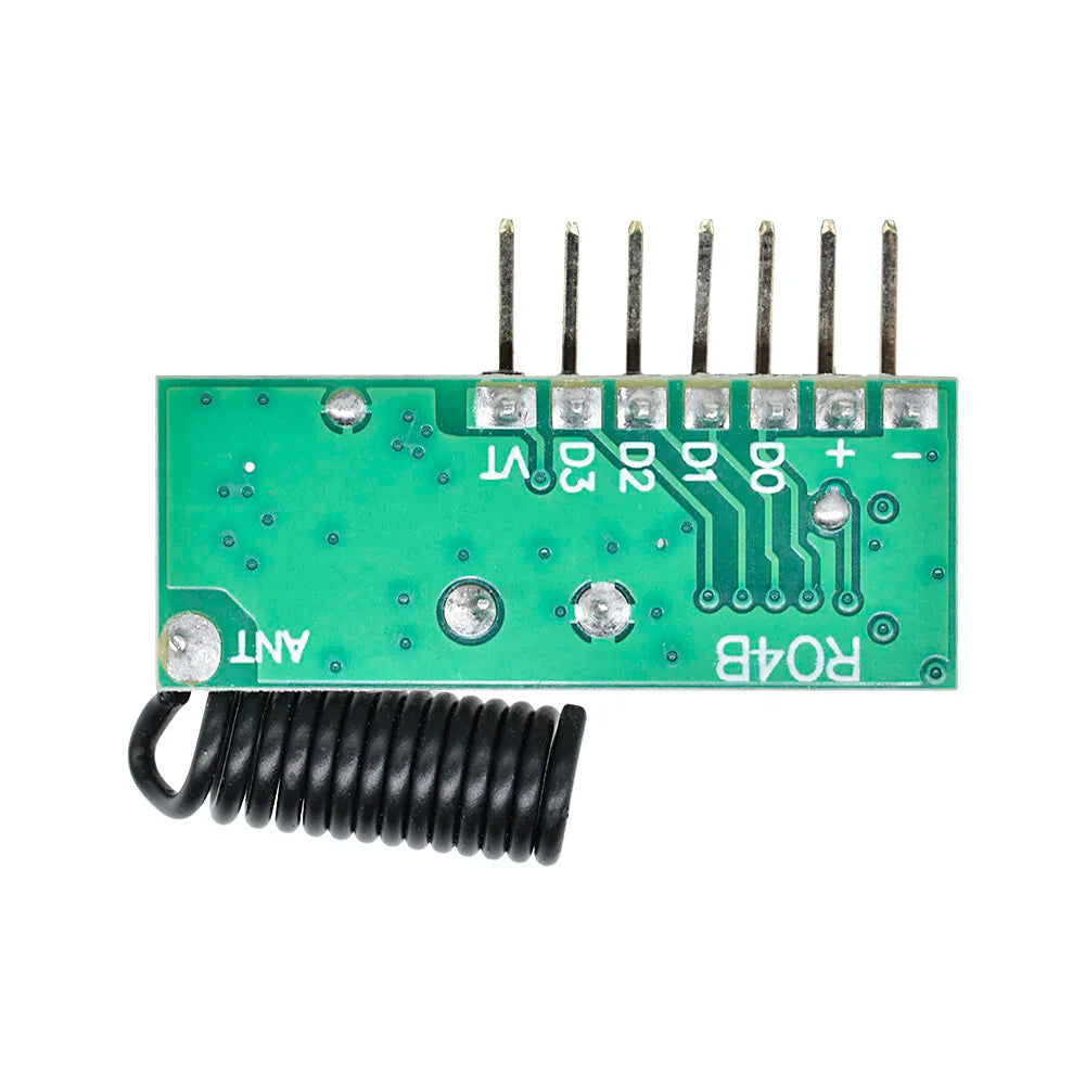 433MHz 4-Channel Universal Decoding Receiver Module DC 3.3–5V Wireless Remote Control Learning Module Oasis Select
