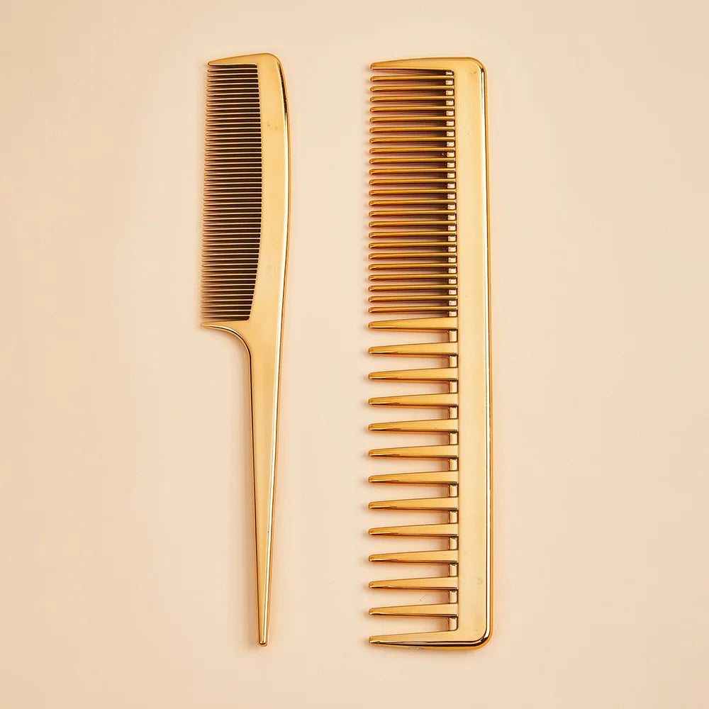 Rat Tail And Wide Fine Tooth Dual Purpose Barber Comb Stylist Combs Set Hair Combs Anti Static Styling Comb Hair Barbers Combs Oasis Select 2SET