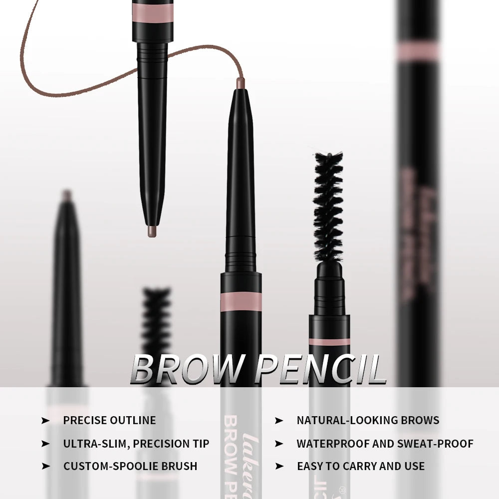 3Colors Double-headed Eyebrow Pencil Automatic Rotation Ultra-fine Eyebrow Pencil Waterproof Makeup Free Eye Cosmetics For Women Oasis Select