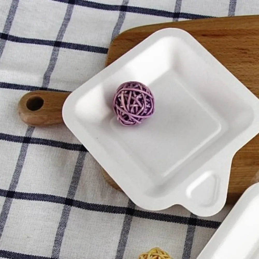 100-Pack Biodegradable Square Disposable Paper Plates | Eco Cake Disposable Paper Plates Oasis Select