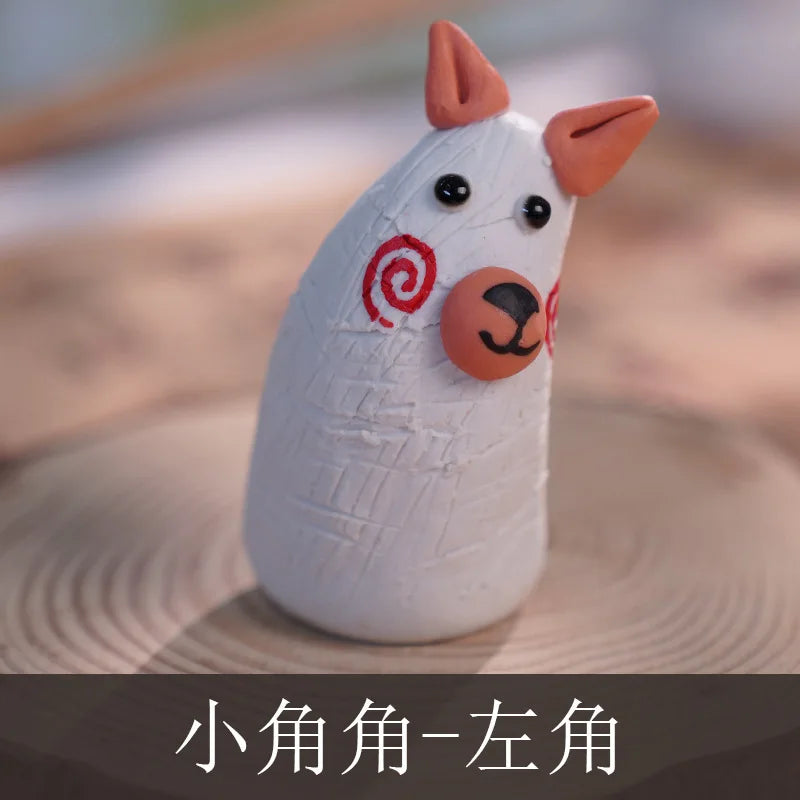 Ceramic Cute Mini Ornaments for Tourist Attractions, Hand-Pinched Animals, Cultural and Creative Decorations Tea Pets Oasis Select 7